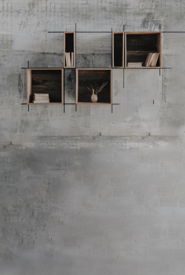 Modern wall shelves with decor